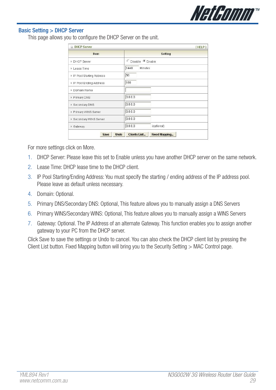 NetComm N3G002W User Manual | Page 29 / 72