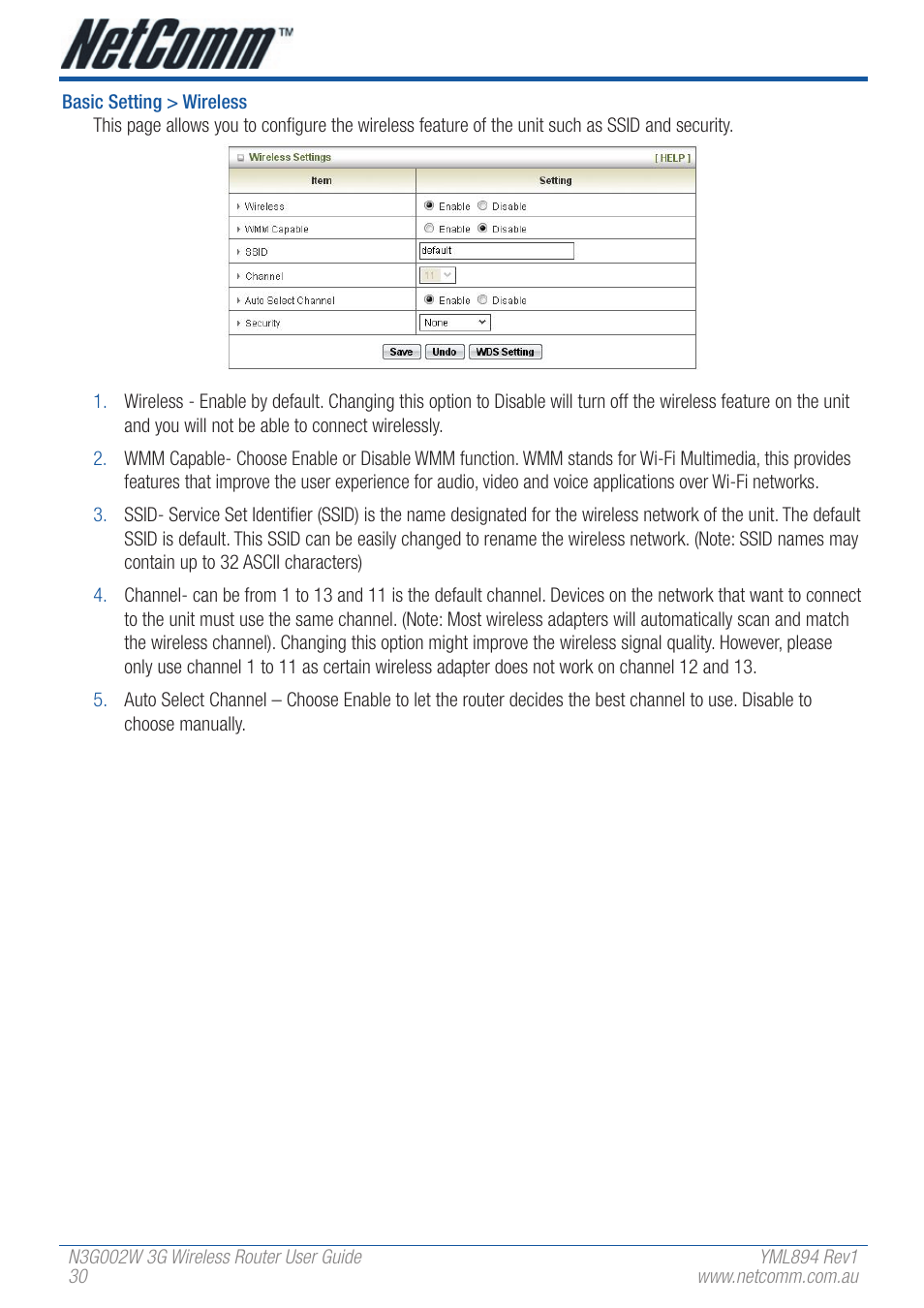 NetComm N3G002W User Manual | Page 30 / 72