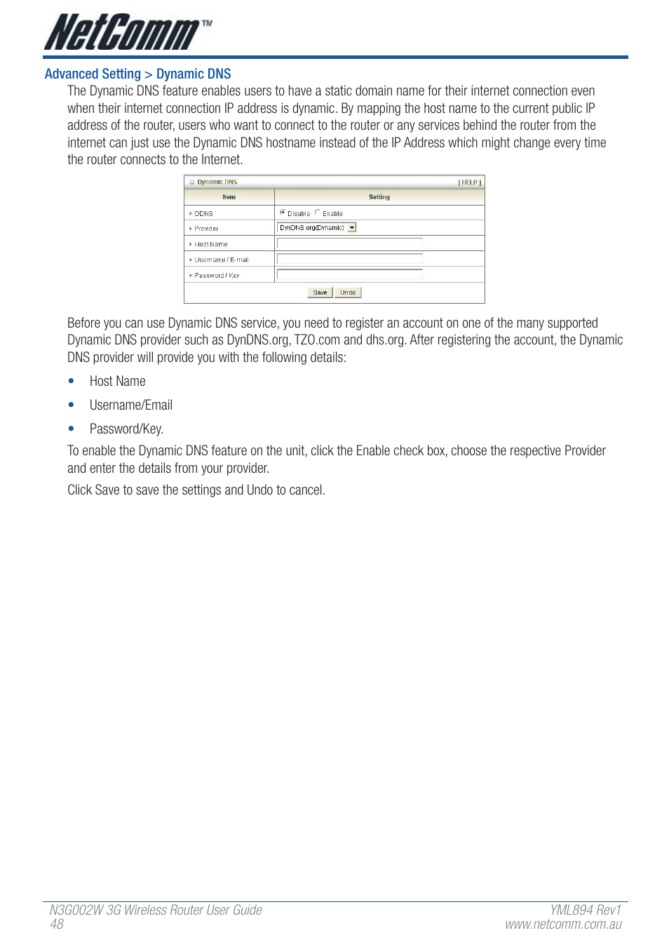 NetComm N3G002W User Manual | Page 48 / 72