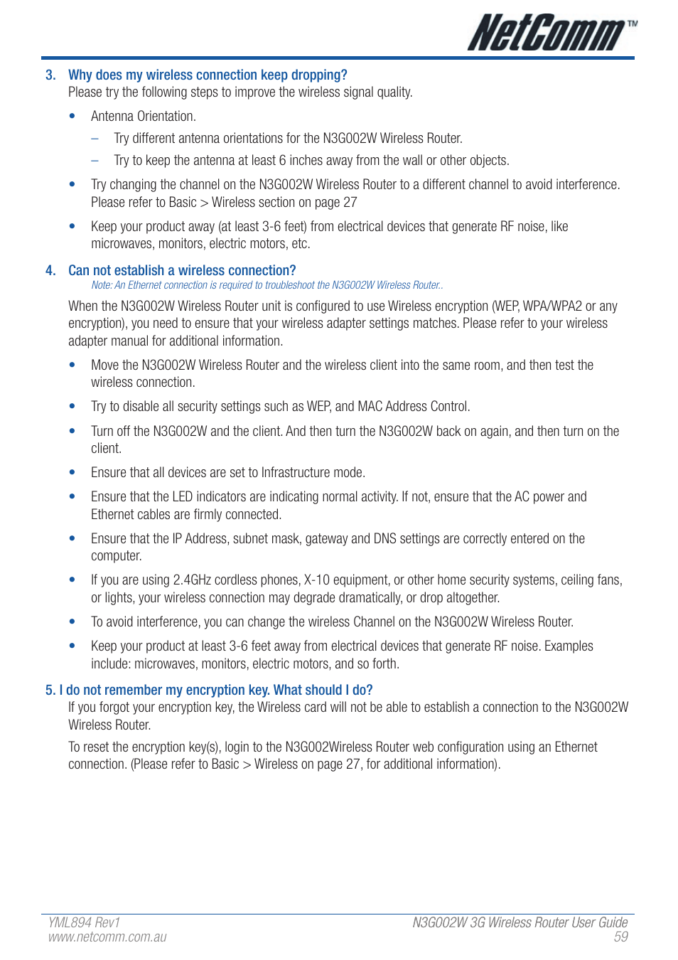 NetComm N3G002W User Manual | Page 59 / 72