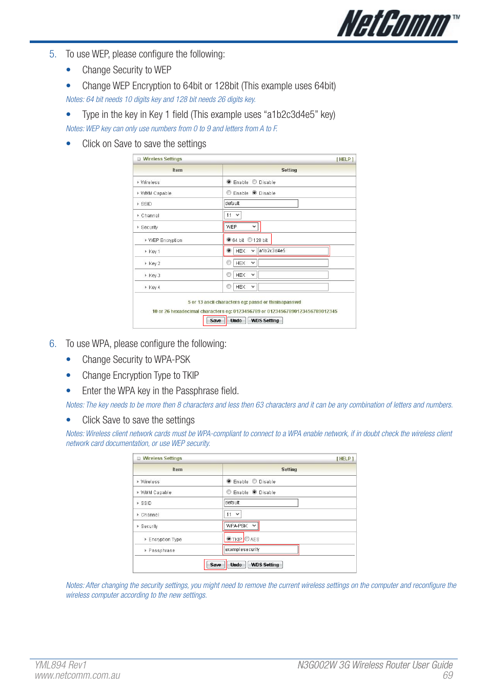 NetComm N3G002W User Manual | Page 69 / 72