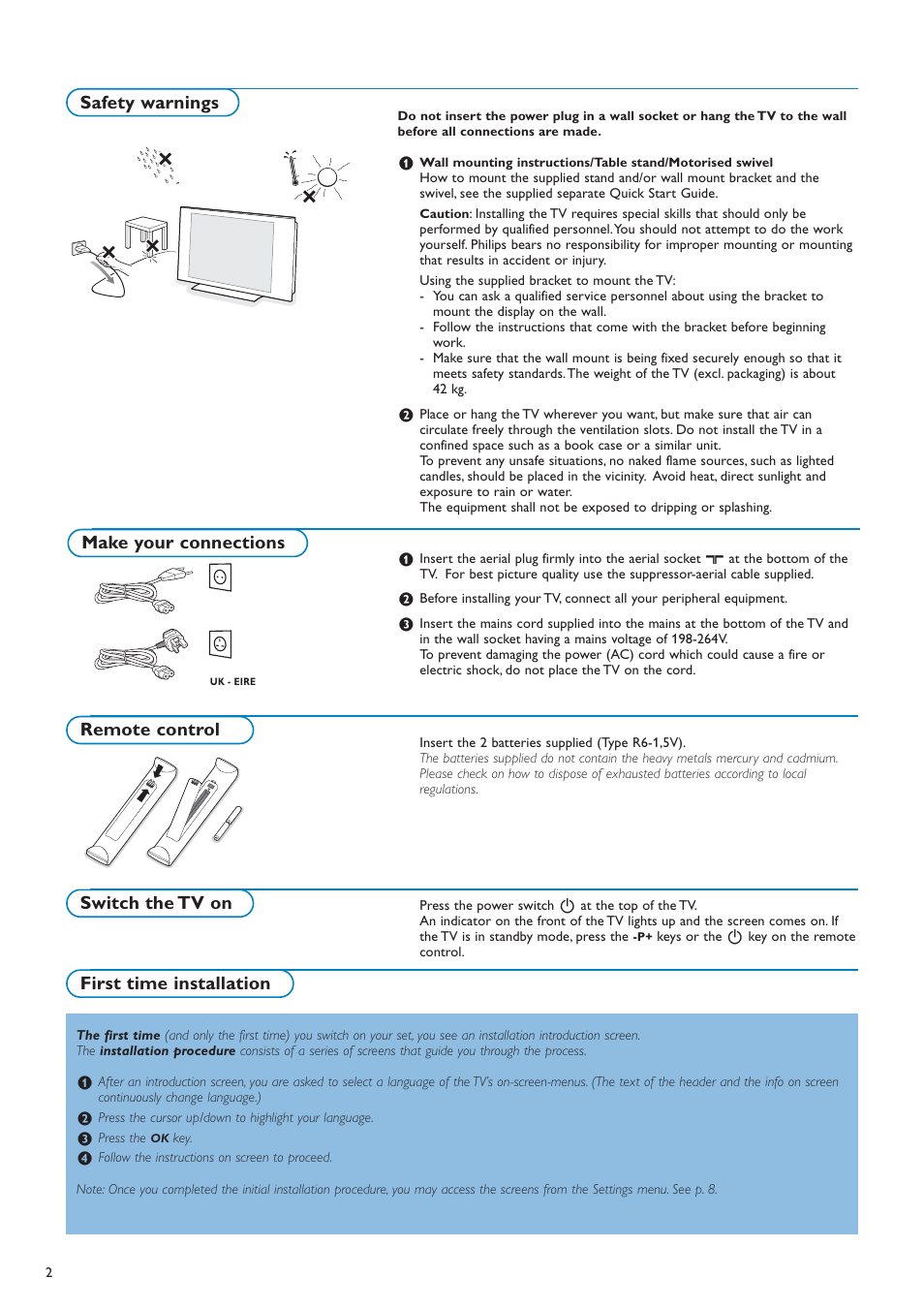 Make your connections | New Transducers 42PF9830/10 User Manual | Page 2 / 63