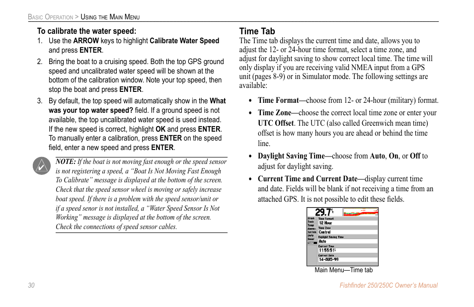 Time tab | New Transducers 250C User Manual | Page 34 / 46