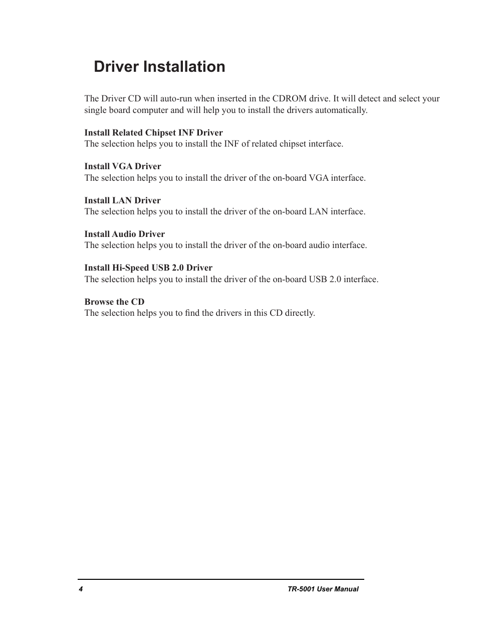 Driver installation | New Transducers TR-5001 User Manual | Page 8 / 105