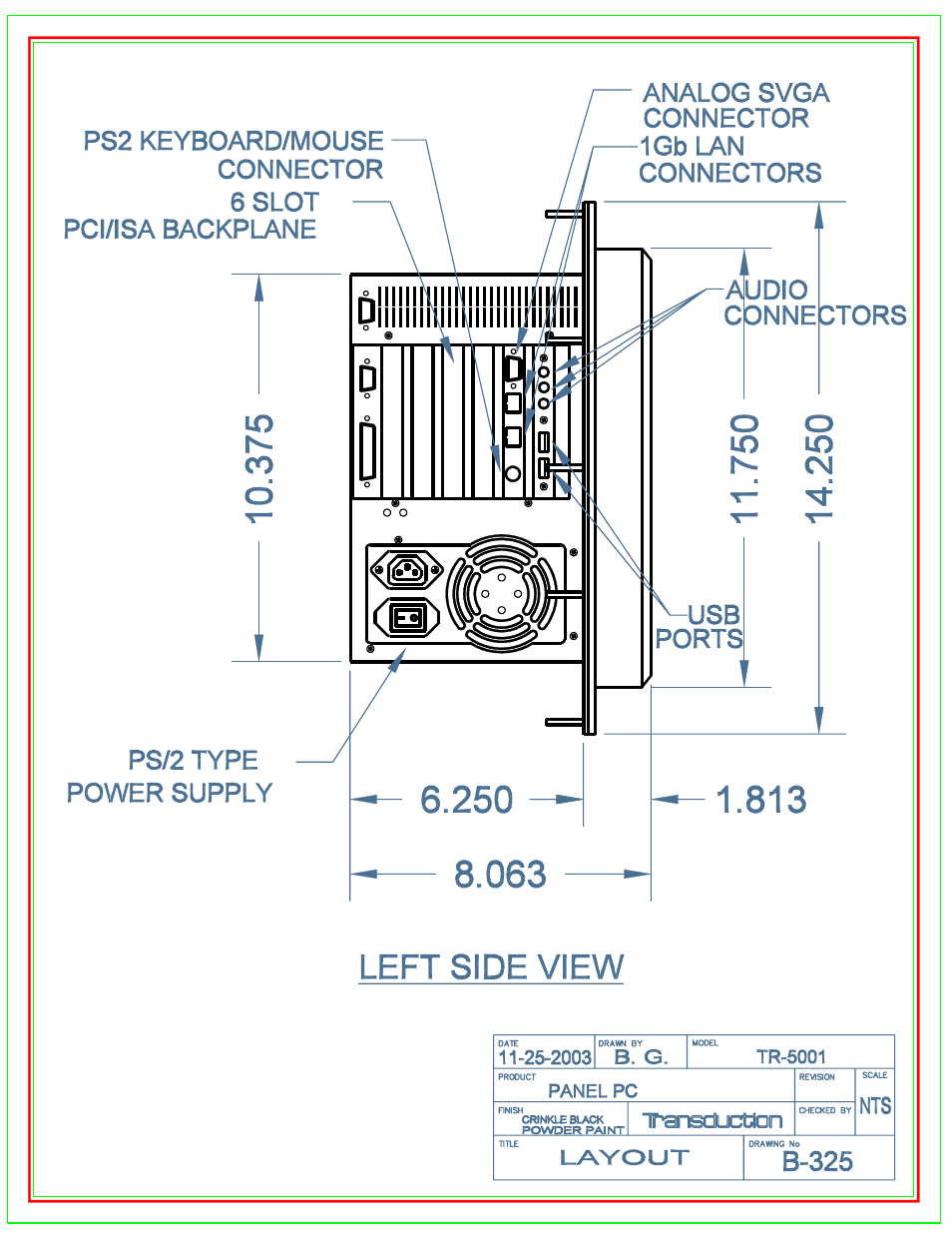 B-325 | New Transducers TR-5001 User Manual | Page 98 / 105