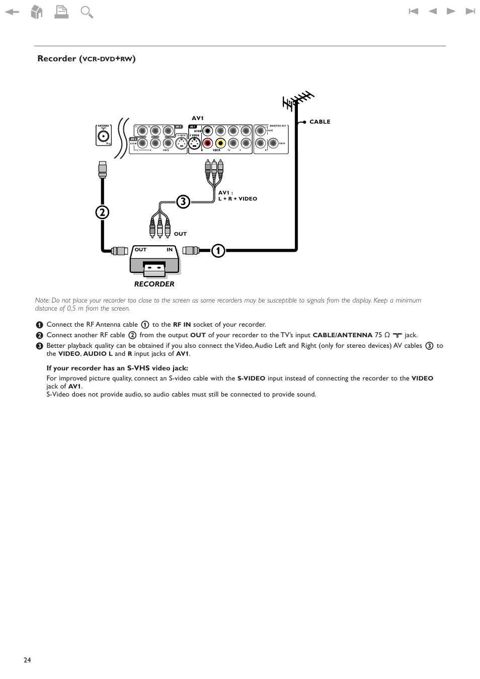 Recorder (vcr-dvd+rw), Recorder | New Transducers 42PF9830/93 User Manual | Page 24 / 42