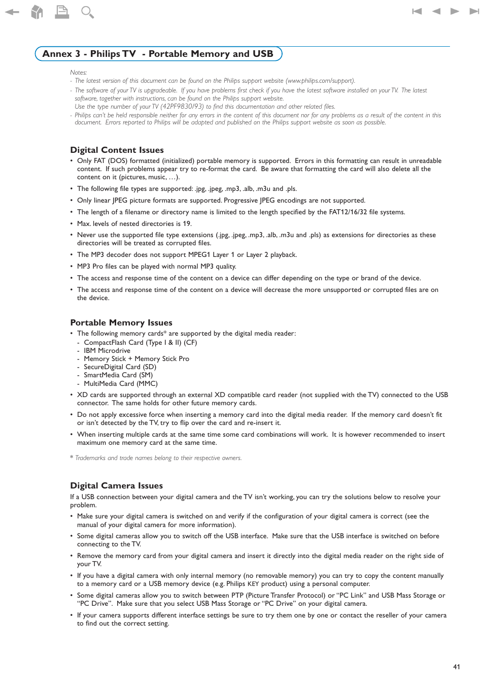 Annex 3 - philips tv - portable memory and usb | New Transducers 42PF9830/93 User Manual | Page 41 / 42