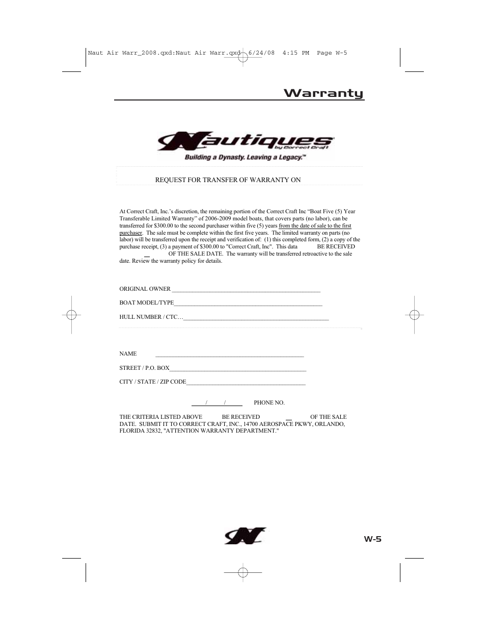 Warranty | Nautique aire crossover User Manual | Page 197 / 200