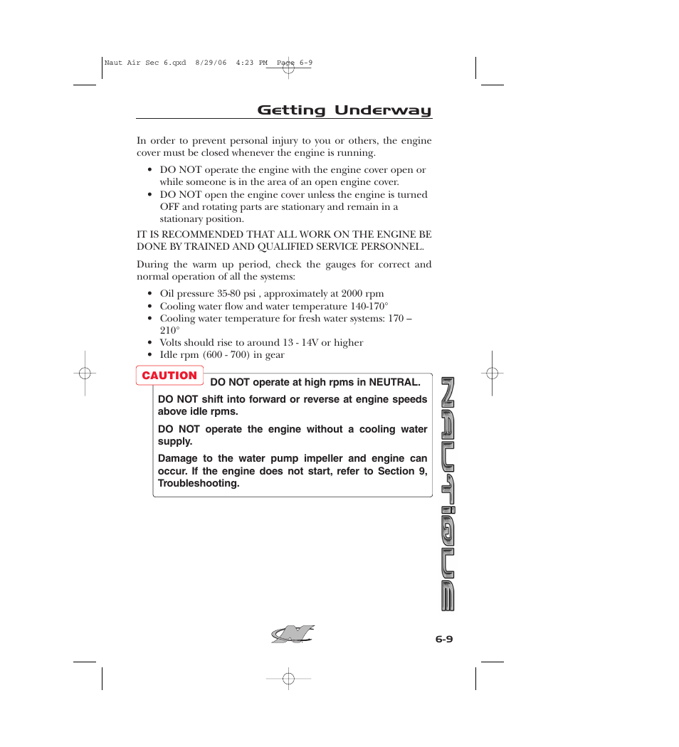 Getting underway | Nautique 220 User Manual | Page 142 / 198