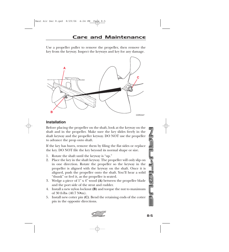 Care and maintenance | Nautique 220 User Manual | Page 160 / 198