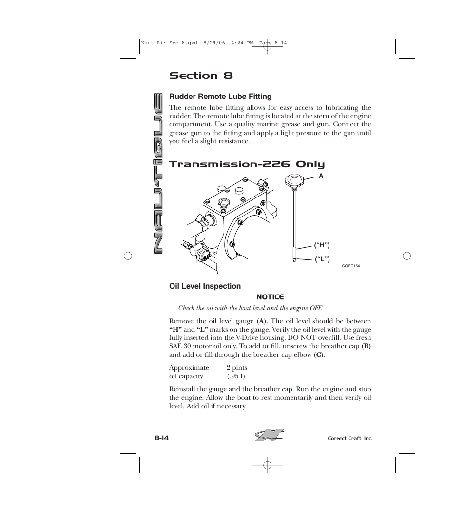 Transmission-226 only | Nautique 220 User Manual | Page 169 / 198