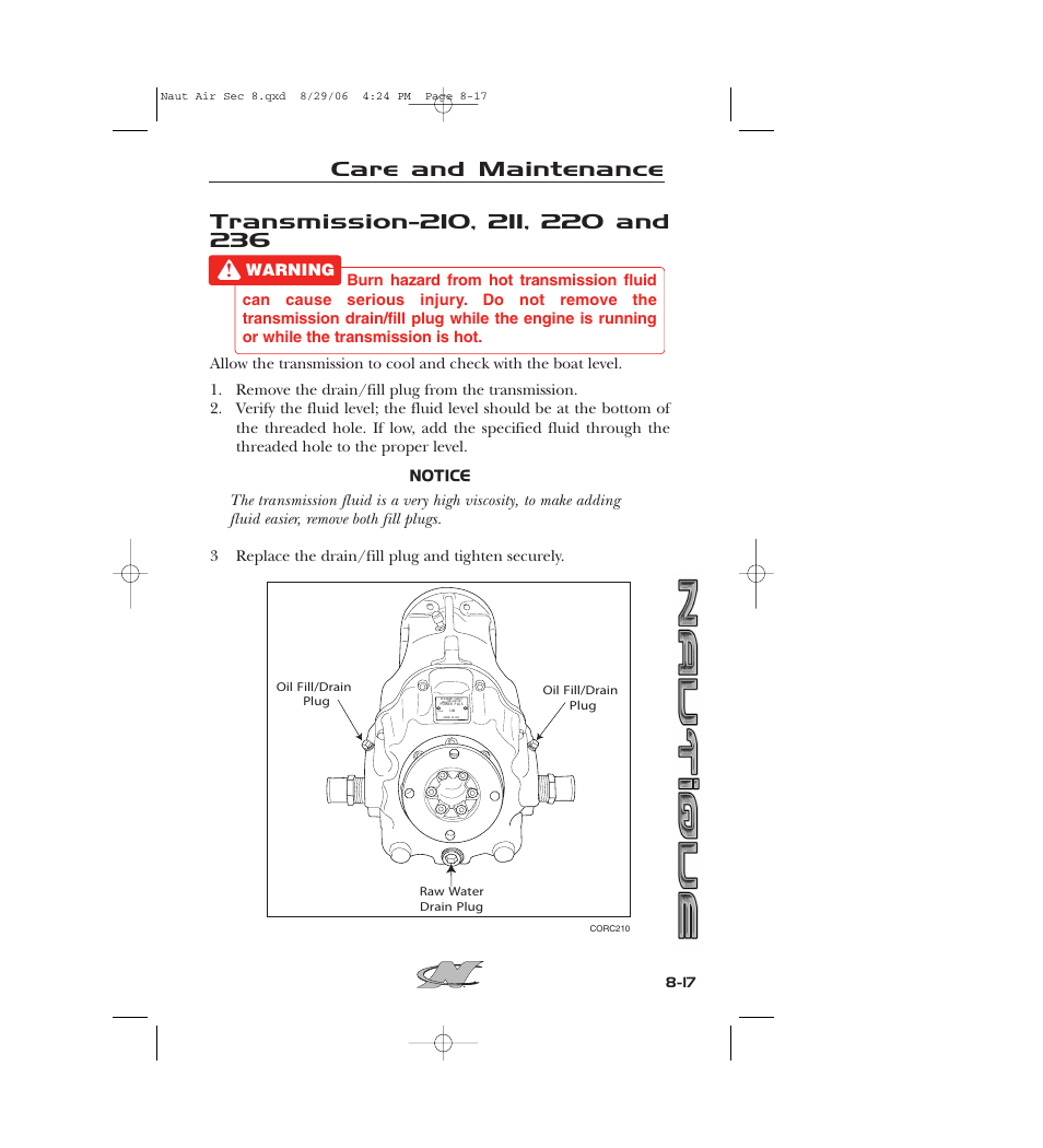 Care and maintenance | Nautique 220 User Manual | Page 172 / 198