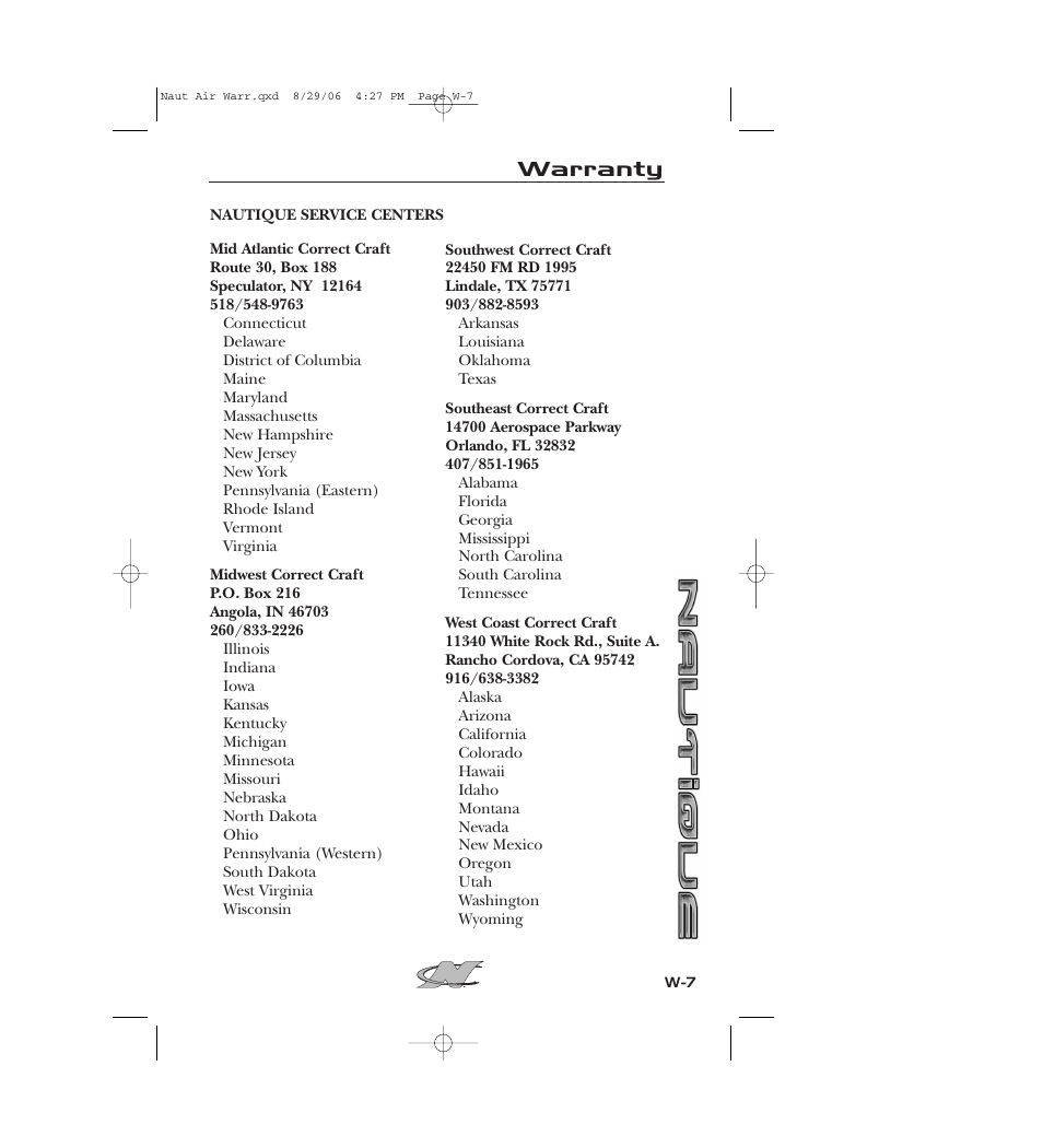 Warranty | Nautique 220 User Manual | Page 196 / 198