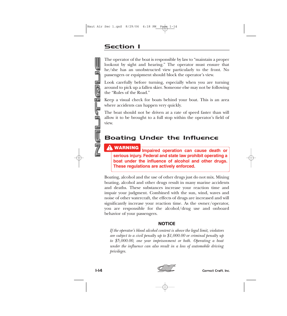 Boating under the influence | Nautique 220 User Manual | Page 25 / 198