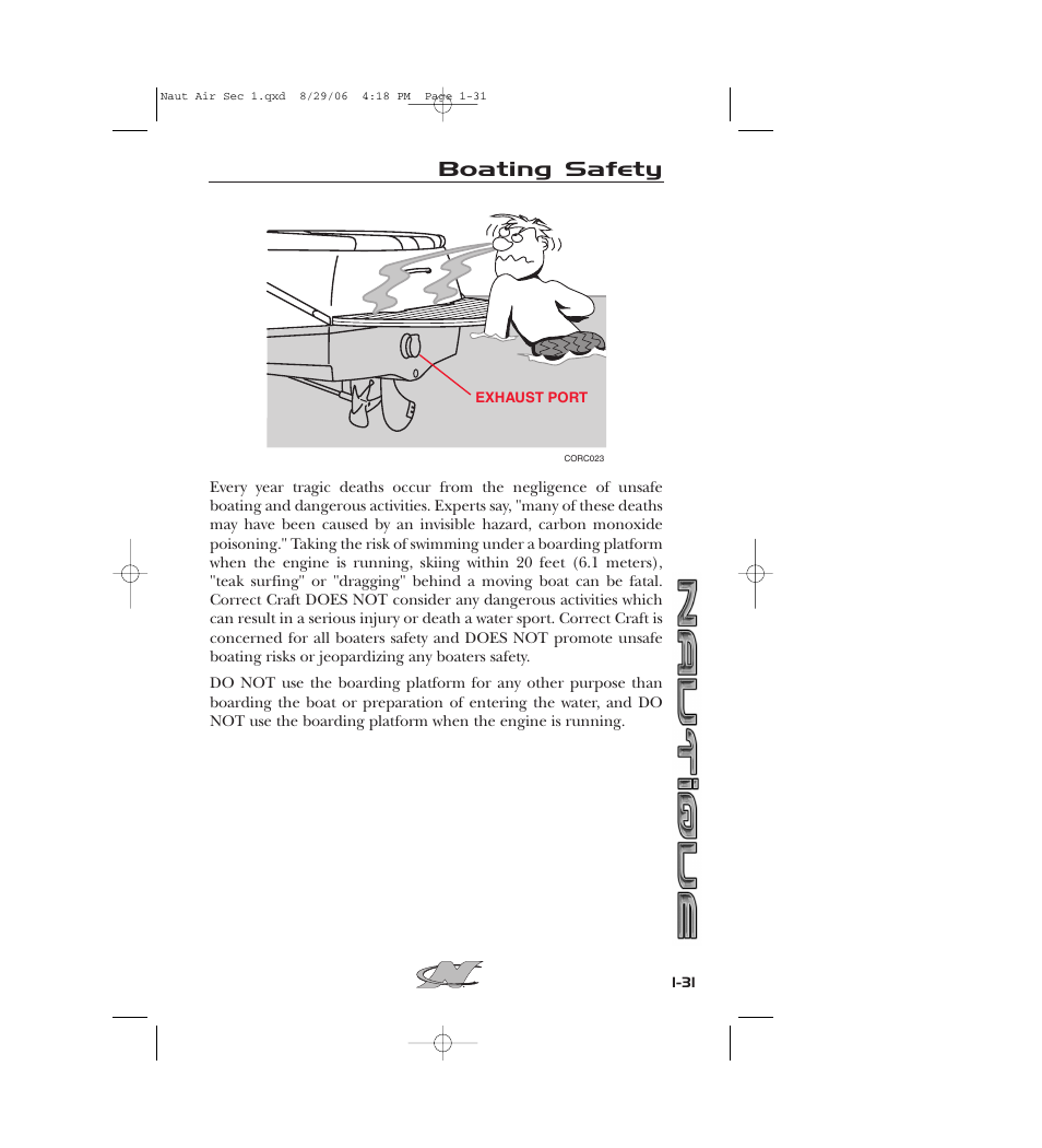 Boating safety | Nautique 220 User Manual | Page 42 / 198