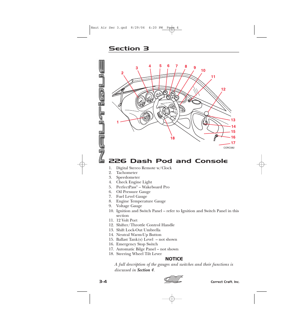 226 dash pod and console | Nautique 220 User Manual | Page 61 / 198