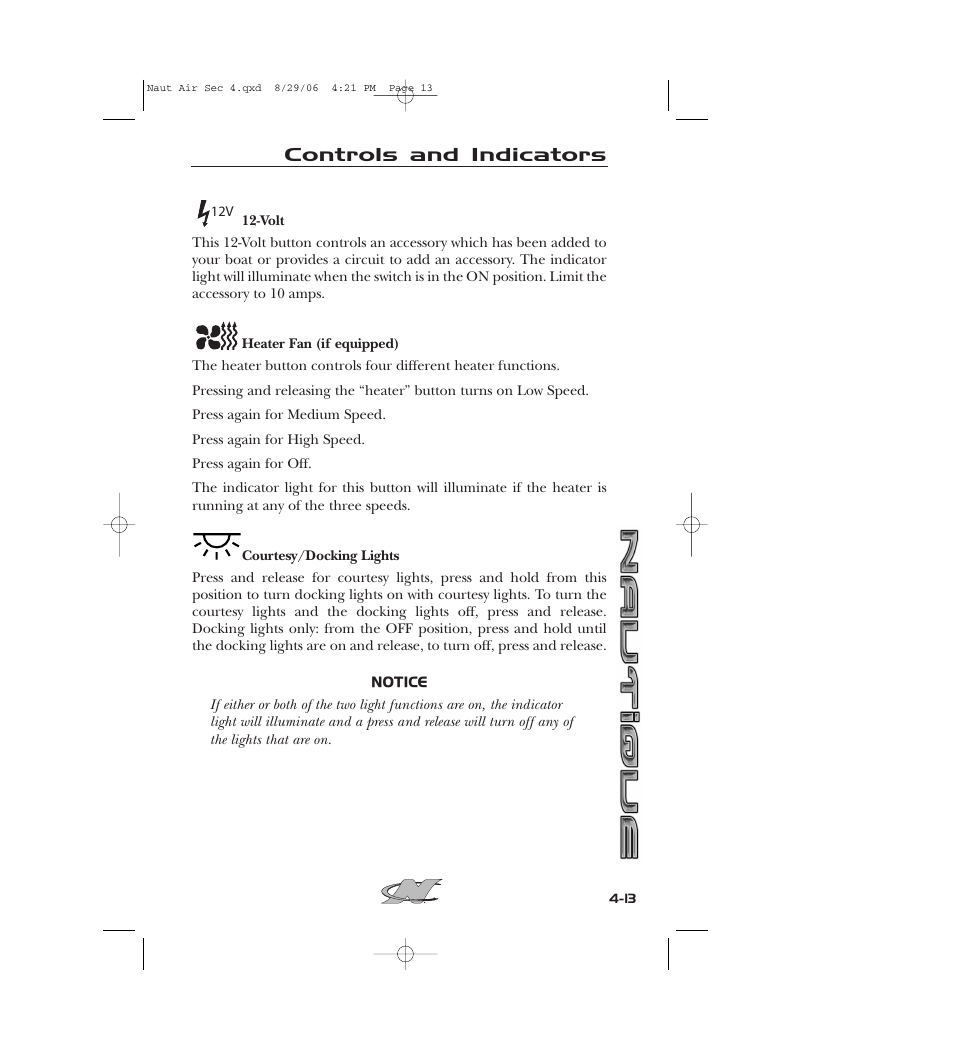 Controls and indicators | Nautique 220 User Manual | Page 88 / 198