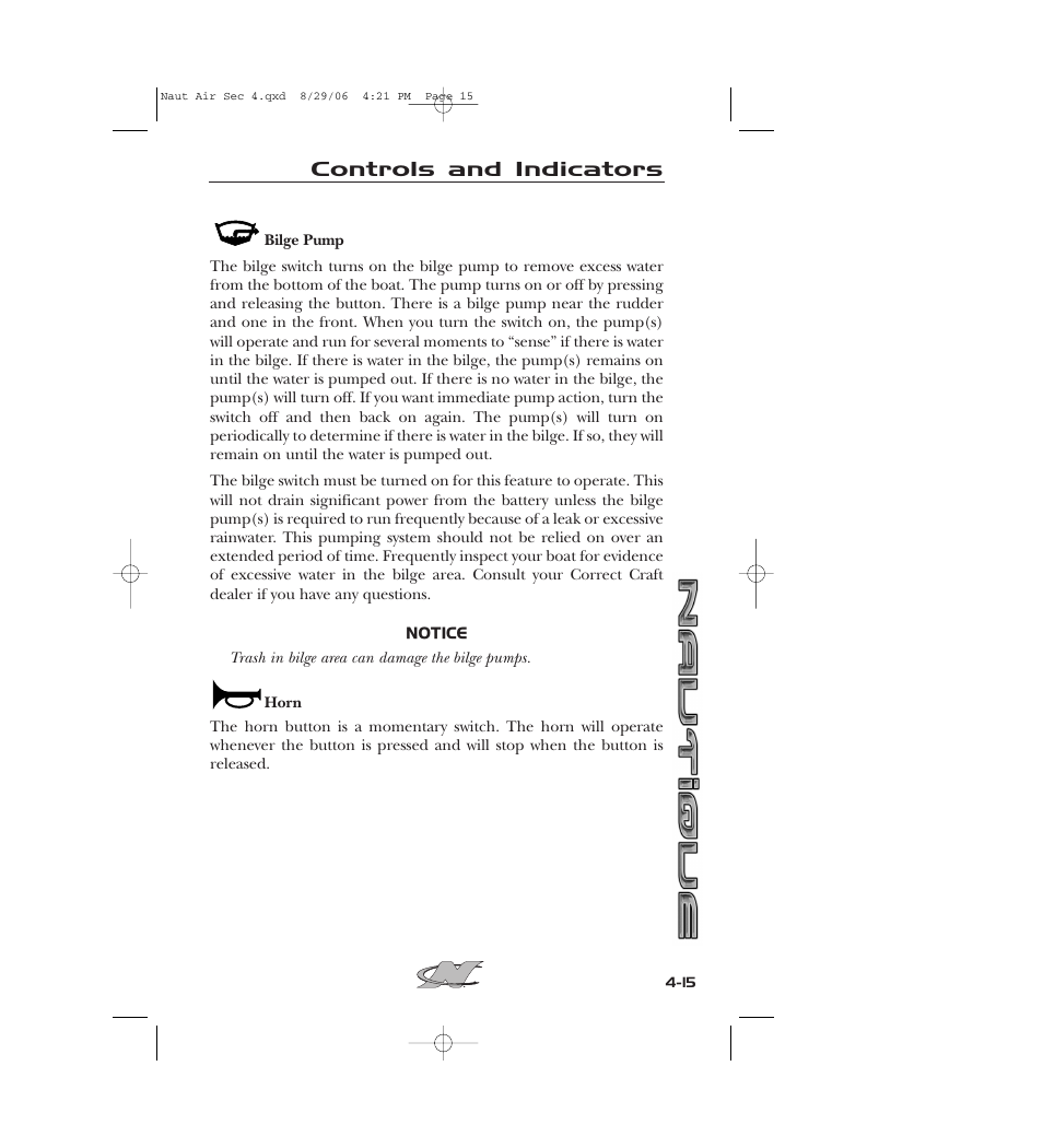 Controls and indicators | Nautique 220 User Manual | Page 90 / 198