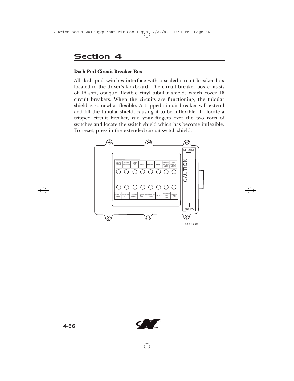 Ca ution | Nautique 230 User Manual | Page 112 / 248