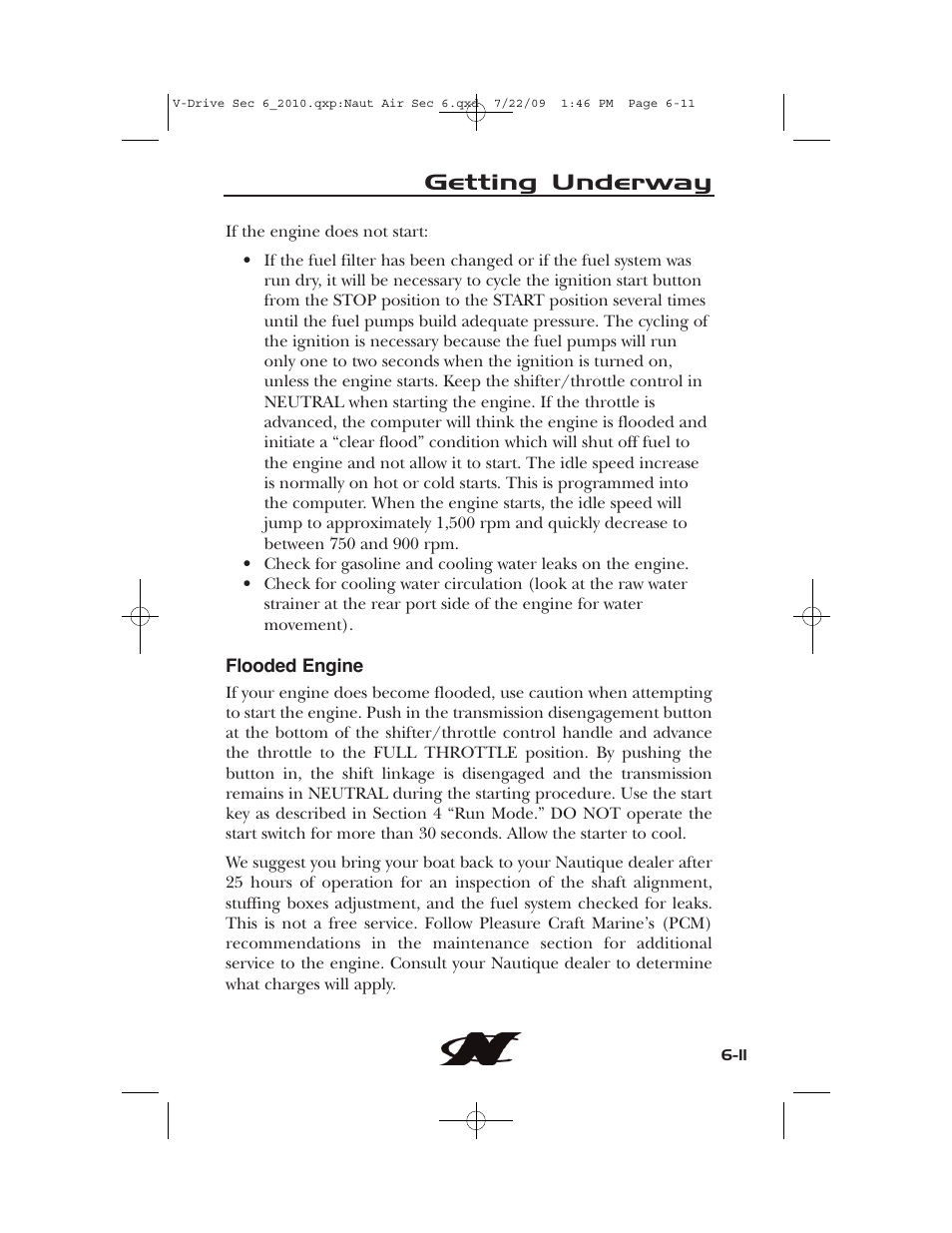 Getting underway | Nautique 230 User Manual | Page 189 / 248