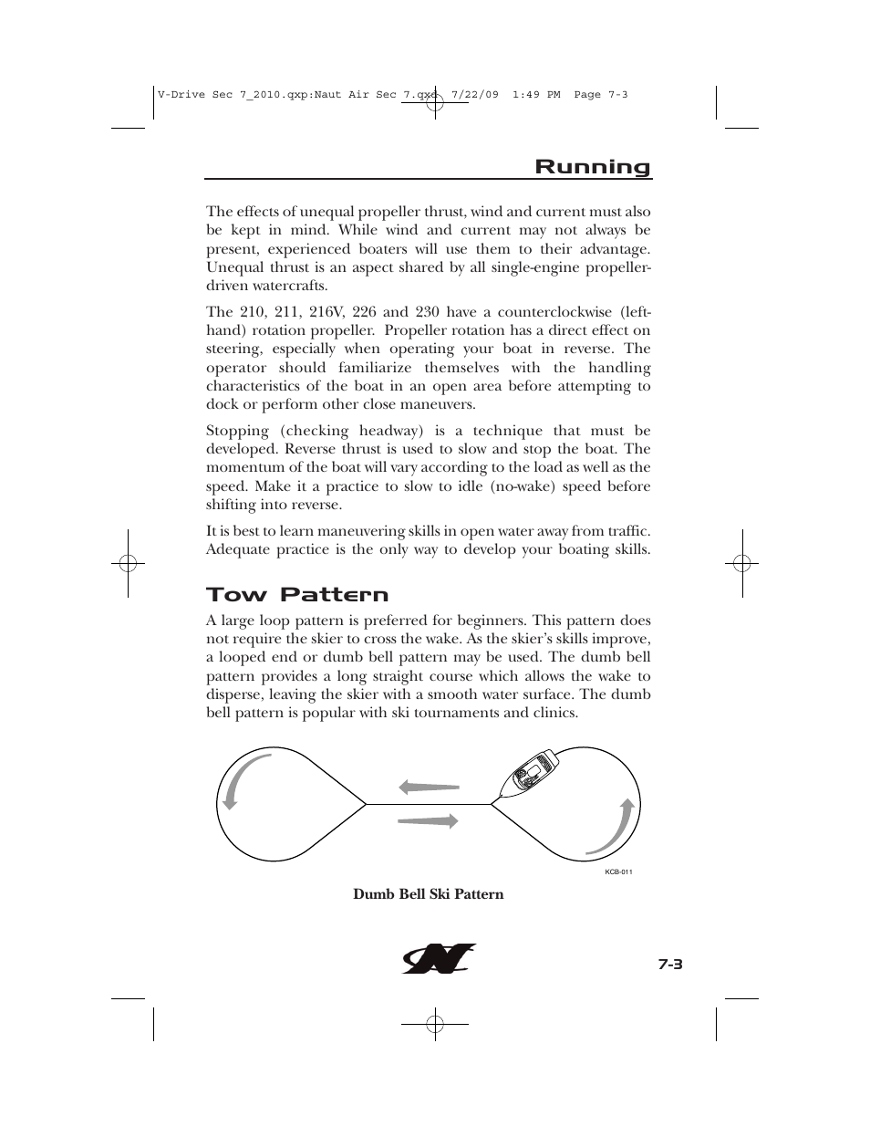 Tow pattern, Running | Nautique 230 User Manual | Page 197 / 248