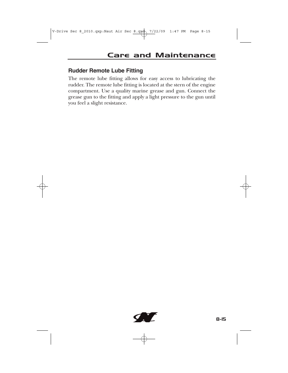 Care and maintenance | Nautique 230 User Manual | Page 217 / 248