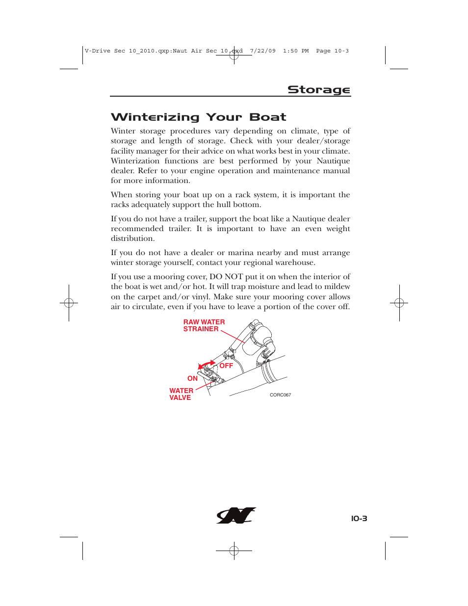 Winterizing your boat, Storage | Nautique 230 User Manual | Page 227 / 248