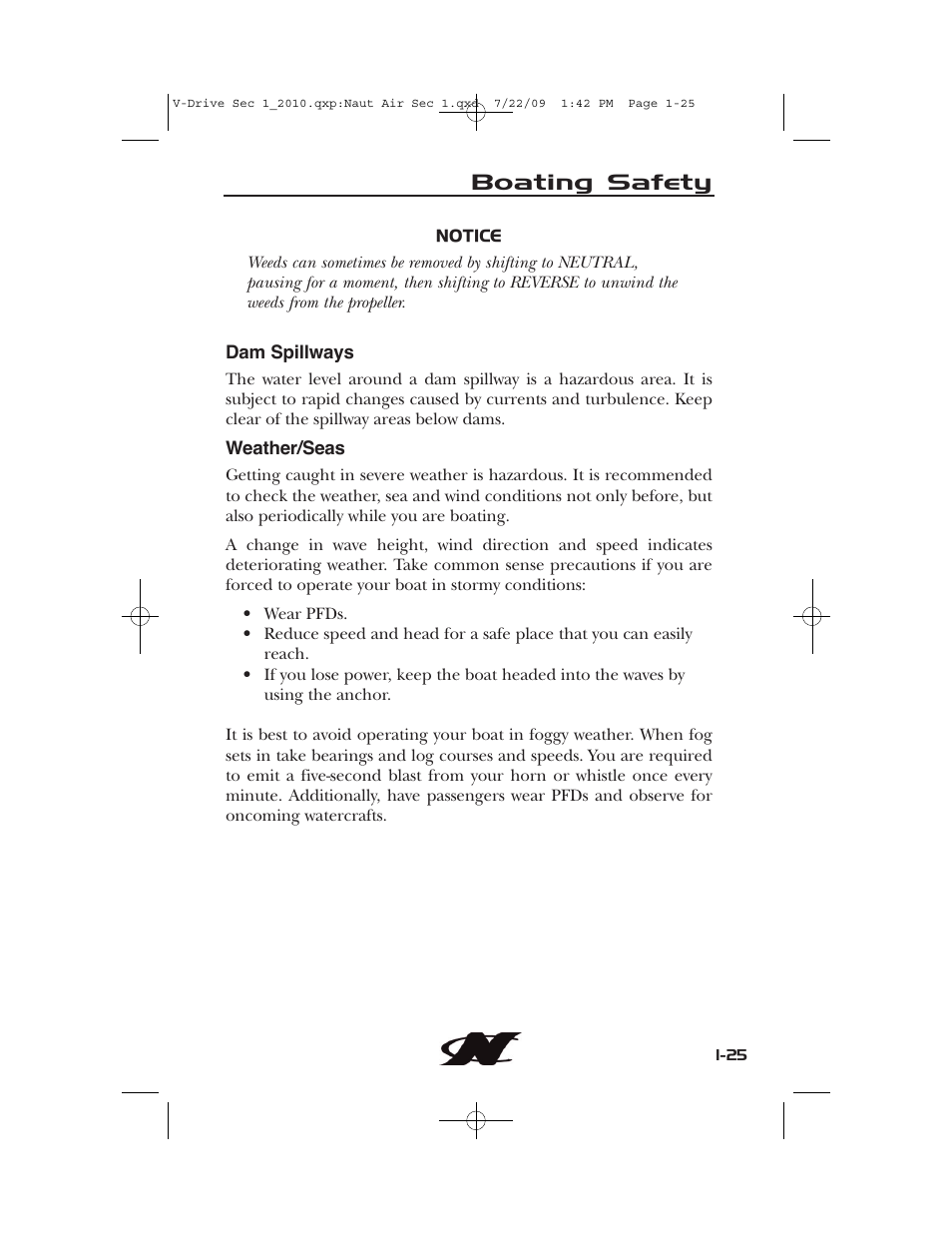 Boating safety | Nautique 230 User Manual | Page 35 / 248