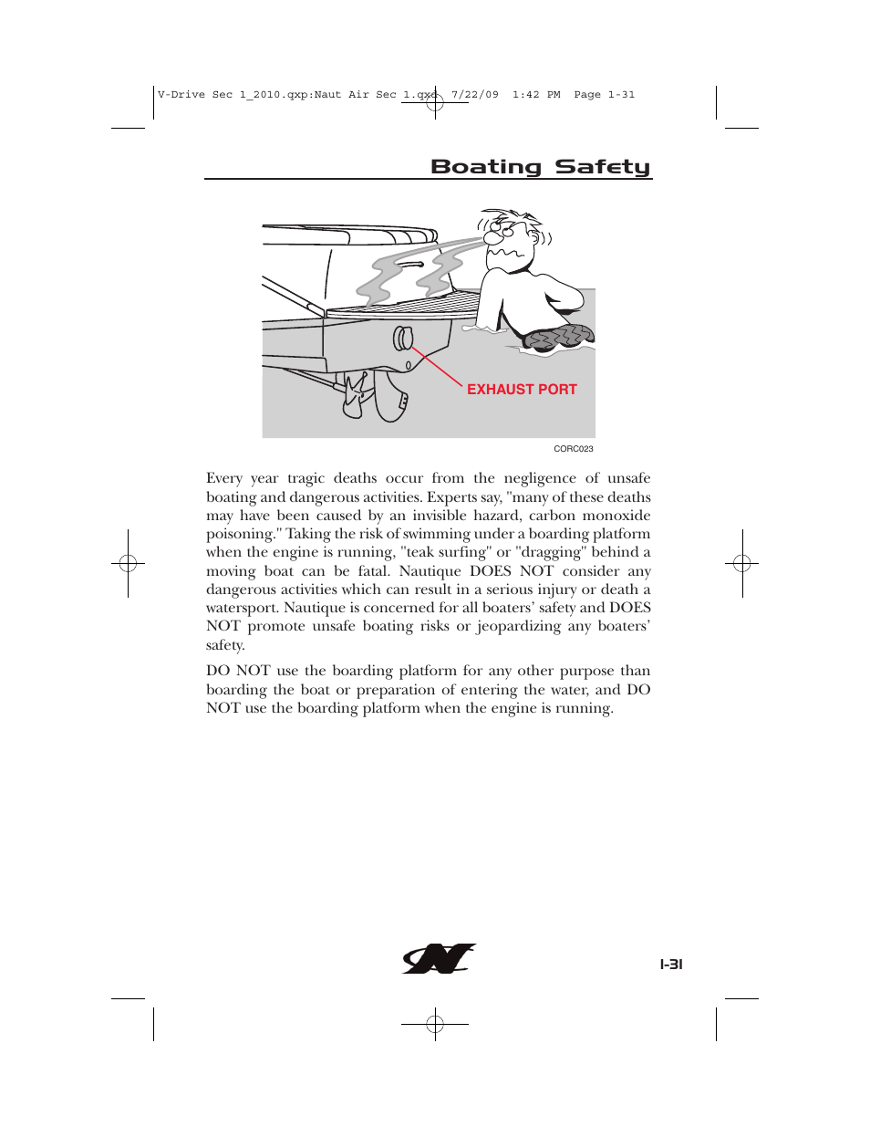 Boating safety | Nautique 230 User Manual | Page 41 / 248