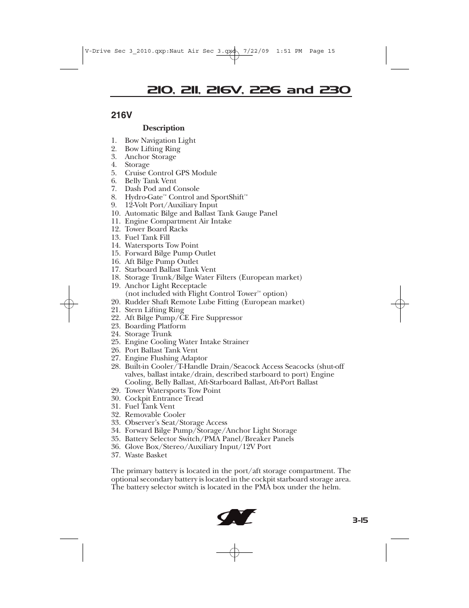 216v | Nautique 230 User Manual | Page 71 / 248