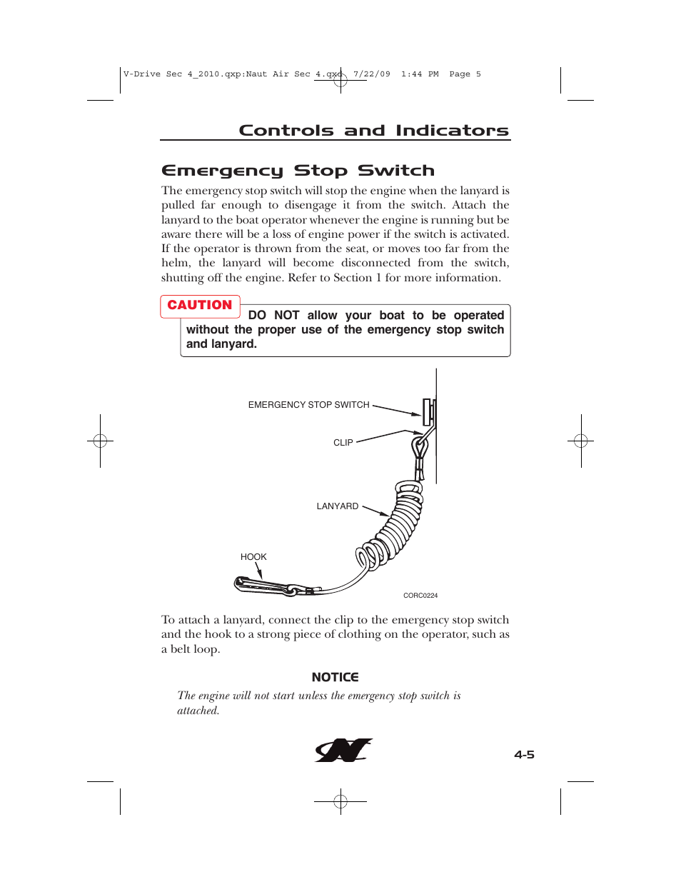 Controls and indicators emergency stop switch | Nautique 230 User Manual | Page 81 / 248