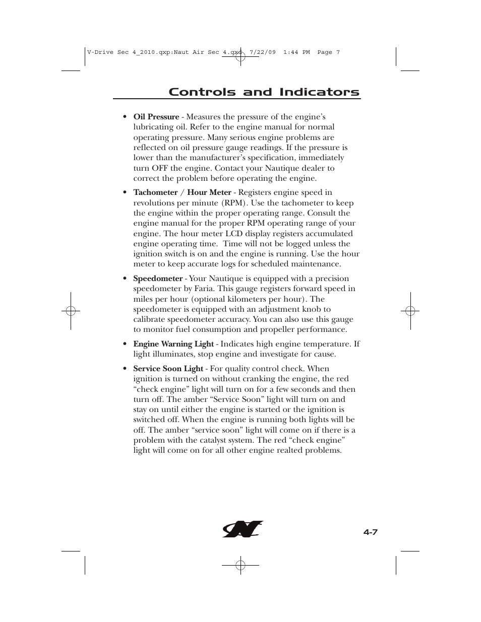 Controls and indicators | Nautique 230 User Manual | Page 83 / 248