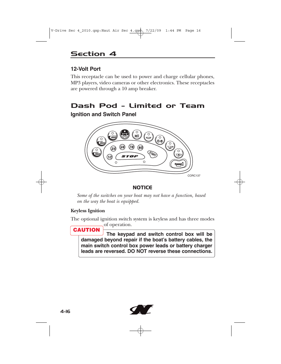 Dash pod - limited or team | Nautique 230 User Manual | Page 92 / 248