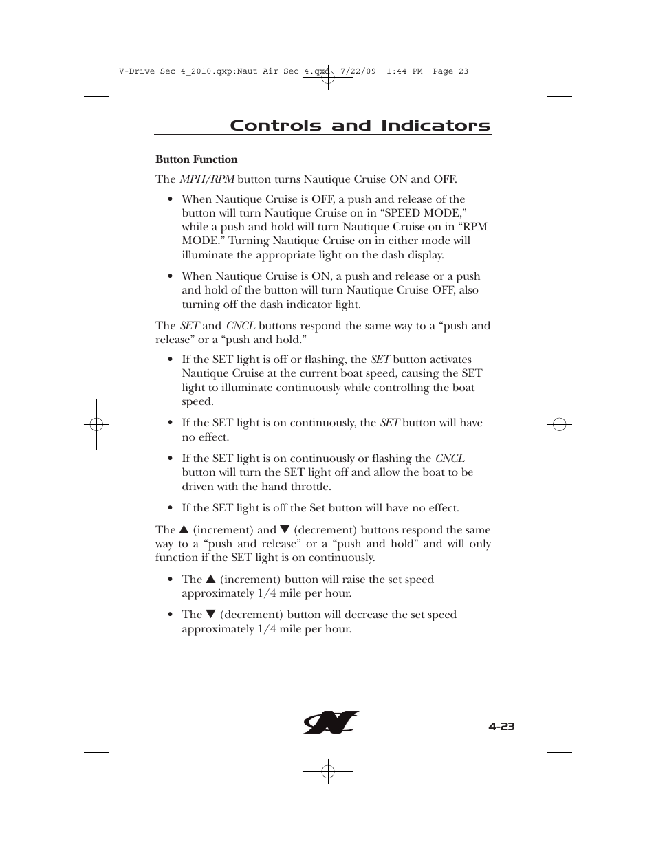 Controls and indicators | Nautique 230 User Manual | Page 99 / 248