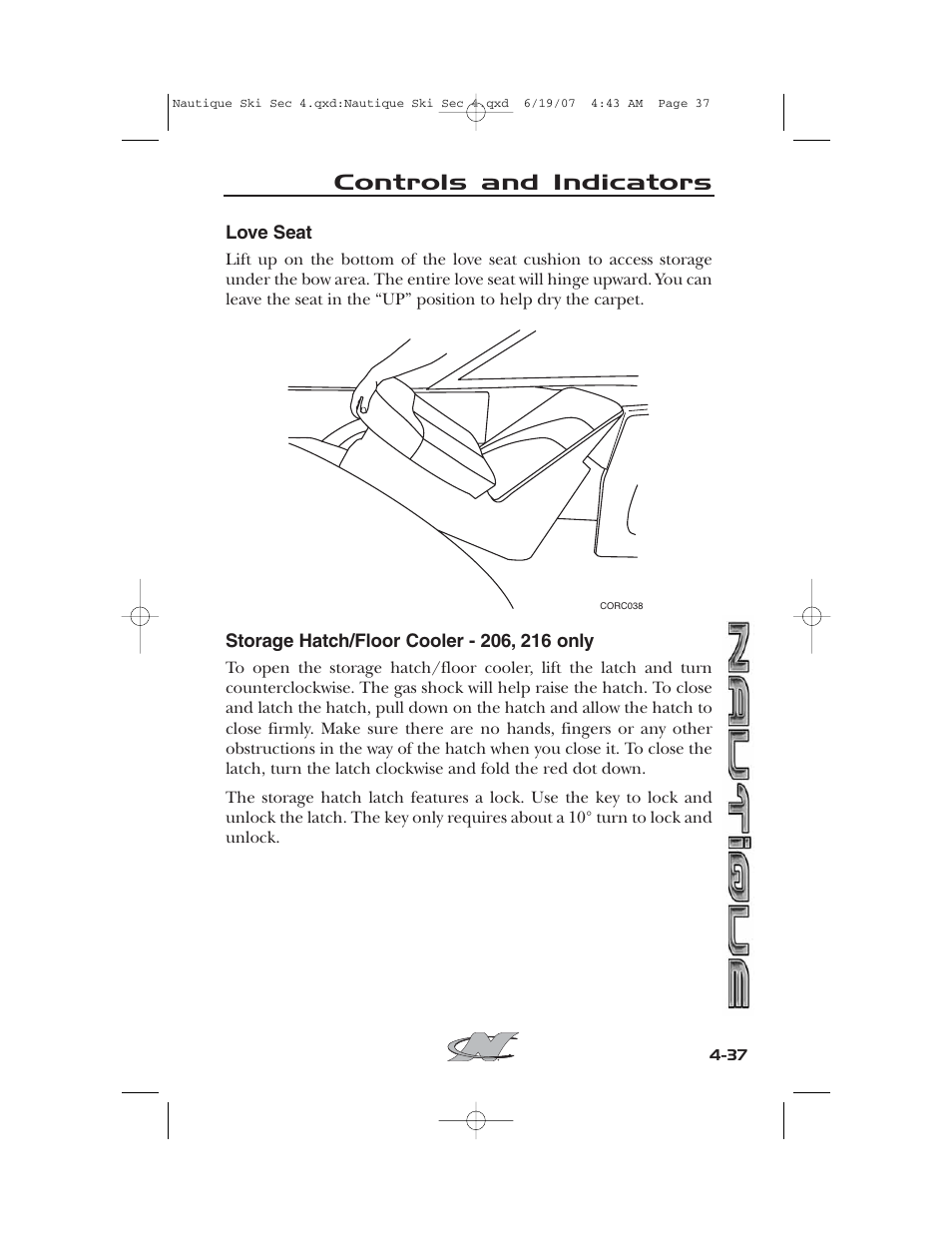 Controls and indicators | Nautique 2008 70141 User Manual | Page 107 / 188