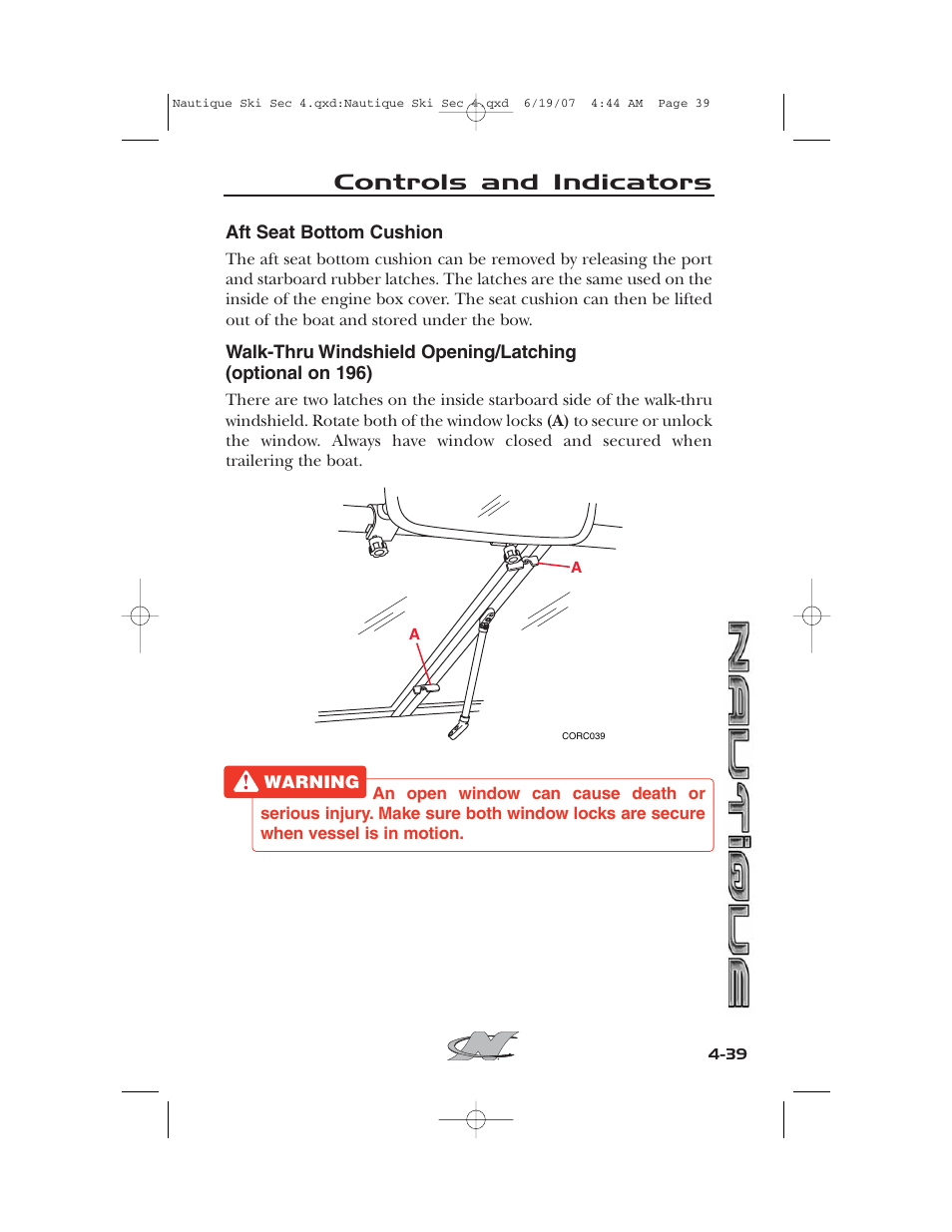 Controls and indicators | Nautique 2008 70141 User Manual | Page 109 / 188