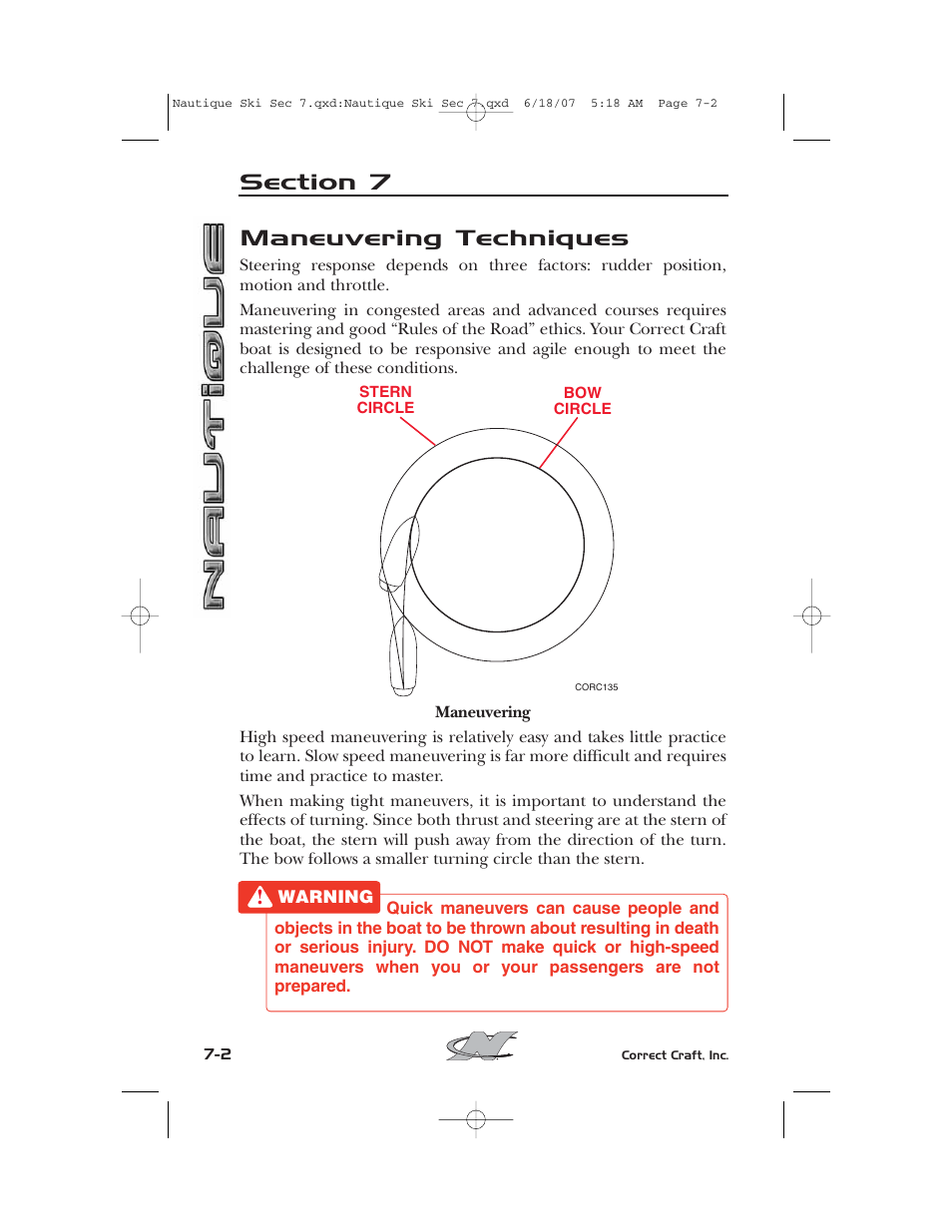 Maneuvering techniques | Nautique 2008 70141 User Manual | Page 142 / 188