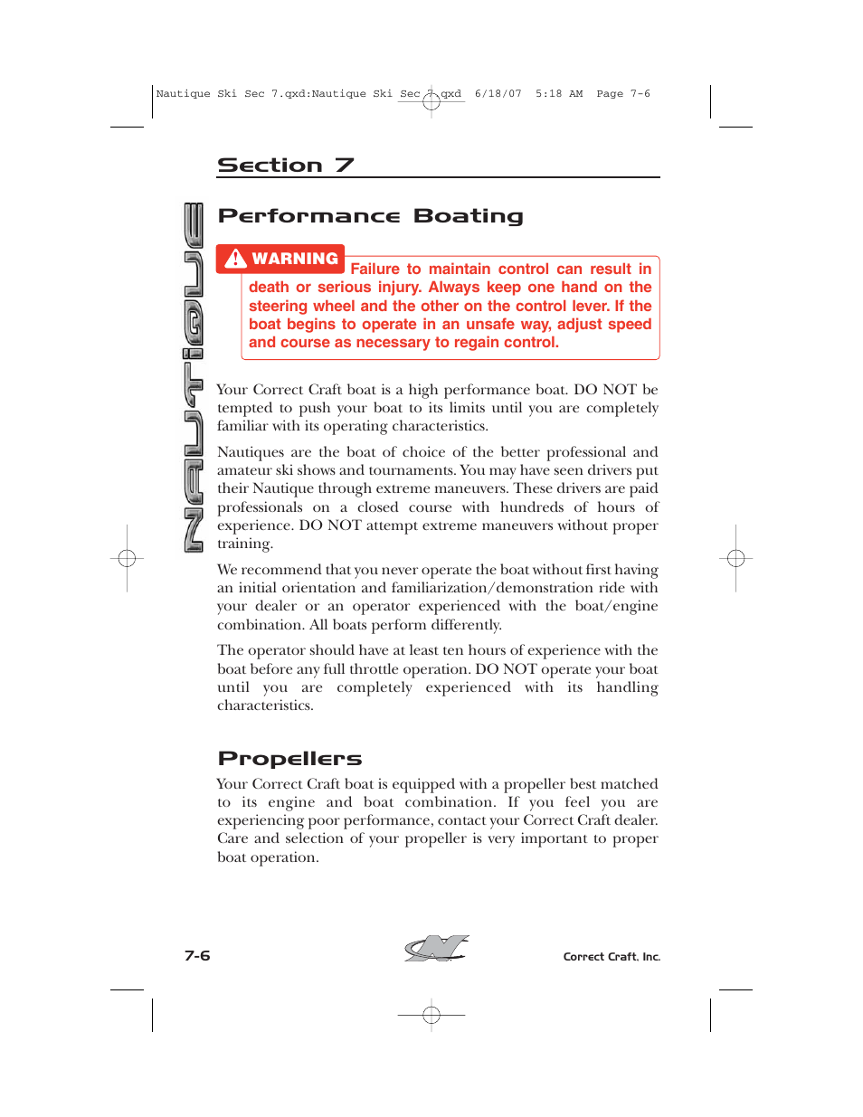 Performance boating, Propellers | Nautique 2008 70141 User Manual | Page 146 / 188