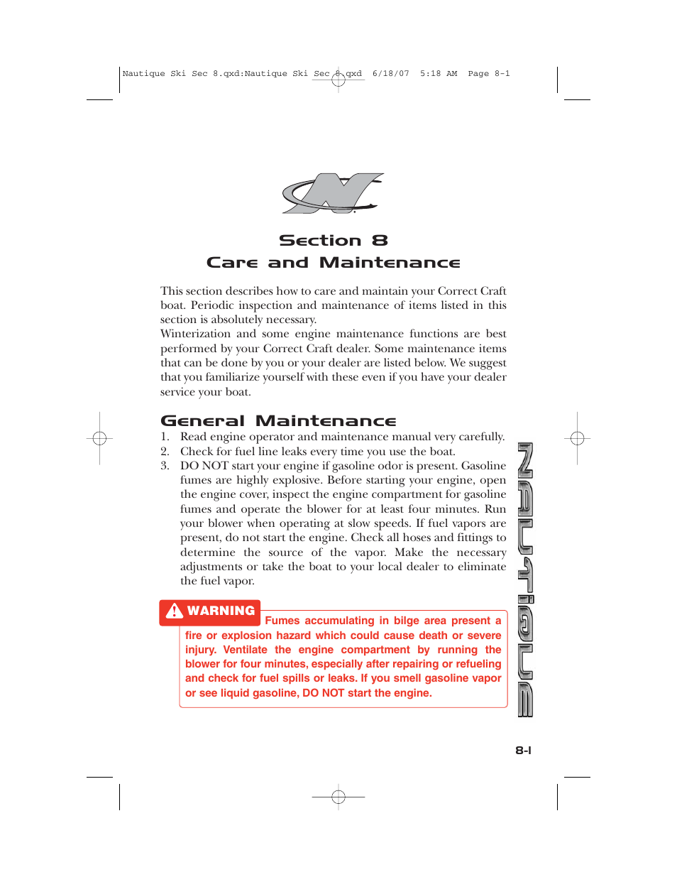 General maintenance | Nautique 2008 70141 User Manual | Page 147 / 188