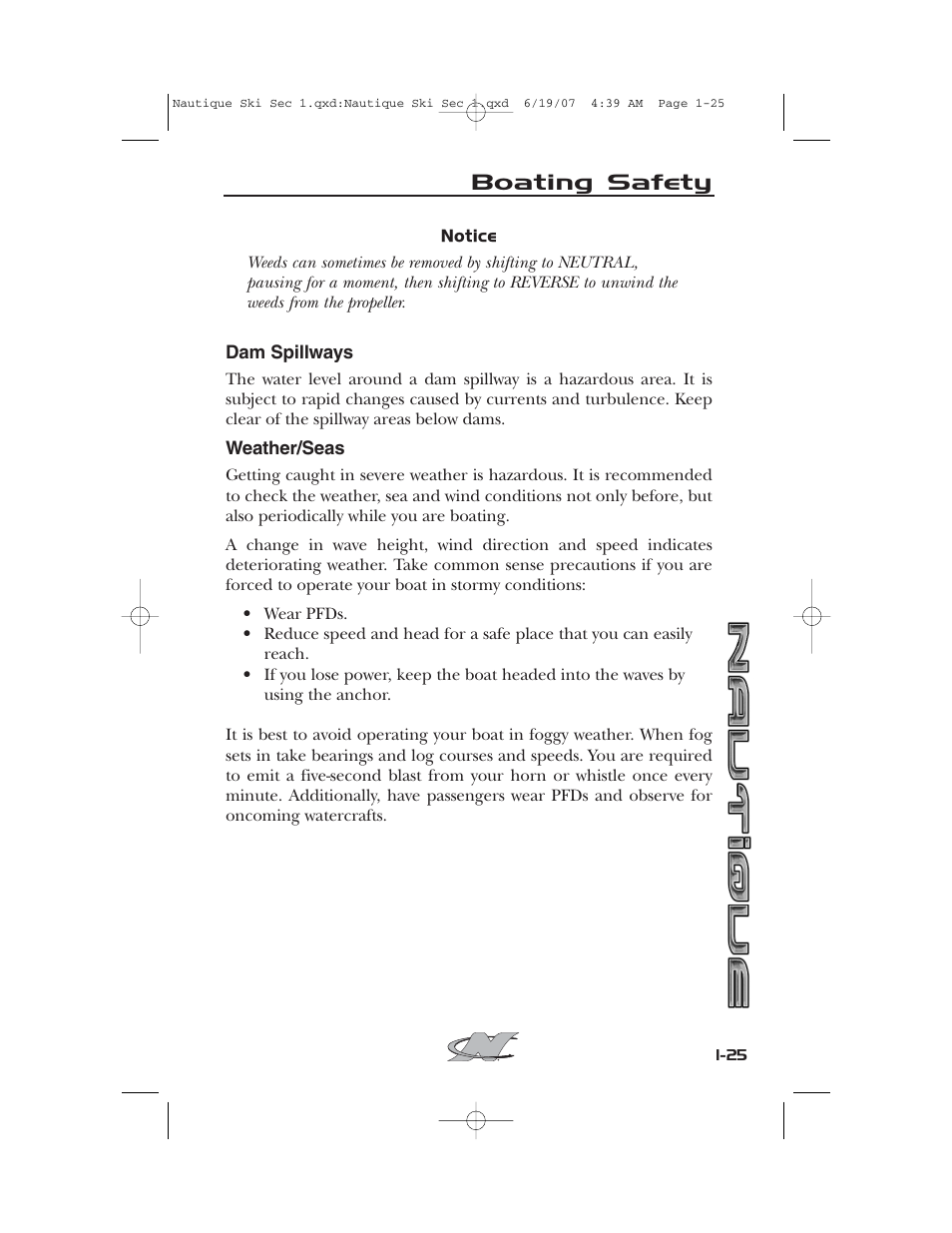 Boating safety | Nautique 2008 70141 User Manual | Page 35 / 188