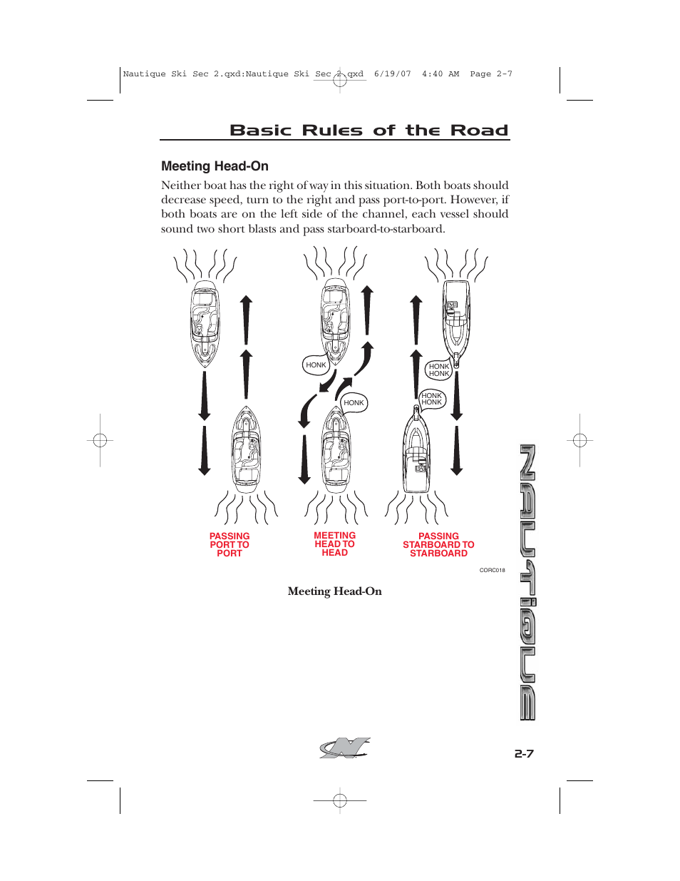 Basic rules of the road, Meeting head-on | Nautique 2008 70141 User Manual | Page 53 / 188