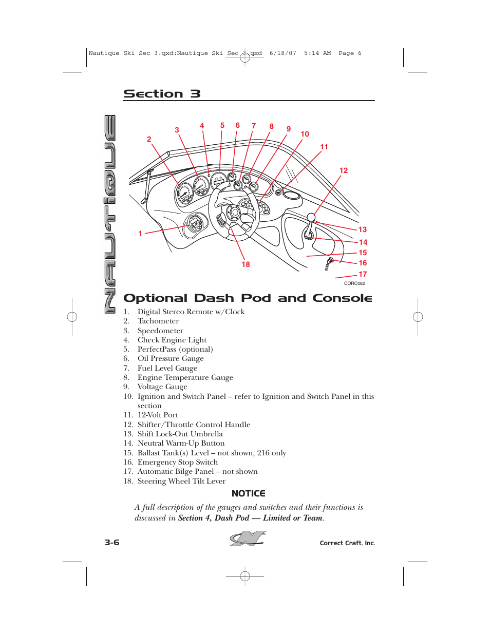 Optional dash pod and console | Nautique 2008 70141 User Manual | Page 62 / 188