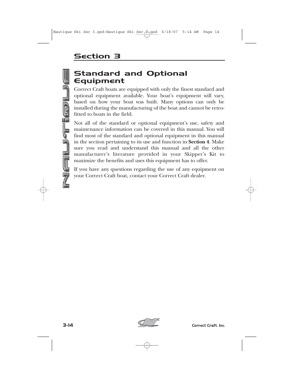 Standard and optional equipment | Nautique 2008 70141 User Manual | Page 70 / 188