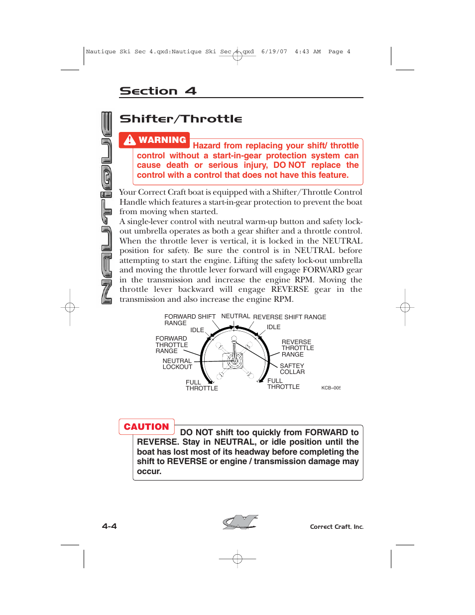 Shifter/throttle | Nautique 2008 70141 User Manual | Page 74 / 188