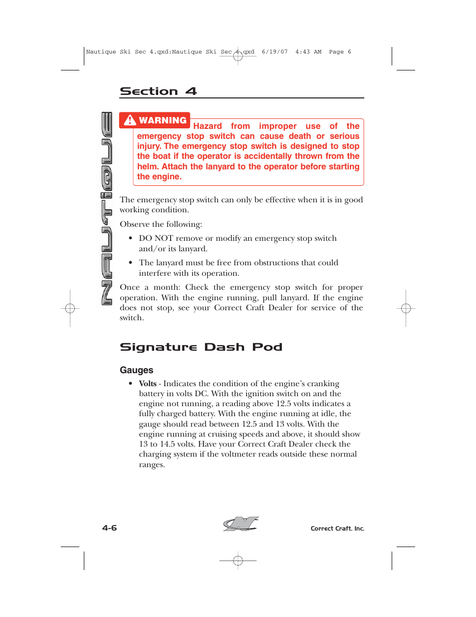 Signature dash pod | Nautique 2008 70141 User Manual | Page 76 / 188