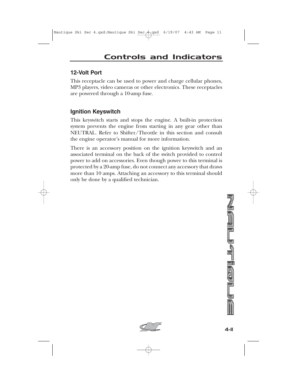 Controls and indicators | Nautique 2008 70141 User Manual | Page 81 / 188