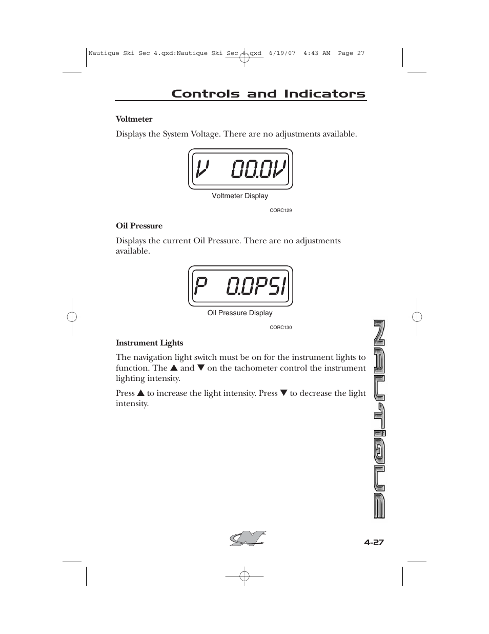 Controls and indicators | Nautique 2008 70141 User Manual | Page 97 / 188