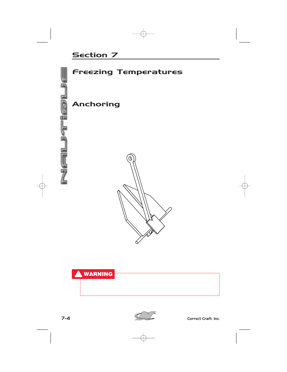 Freezing temperatures, Anchoring | Nautique SPORT NAUTIQUE 216 User Manual | Page 141 / 188