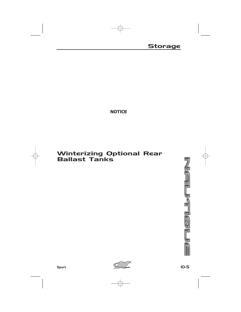 Storage, Winterizing optional rear ballast tanks | Nautique SPORT NAUTIQUE 216 User Manual | Page 170 / 188