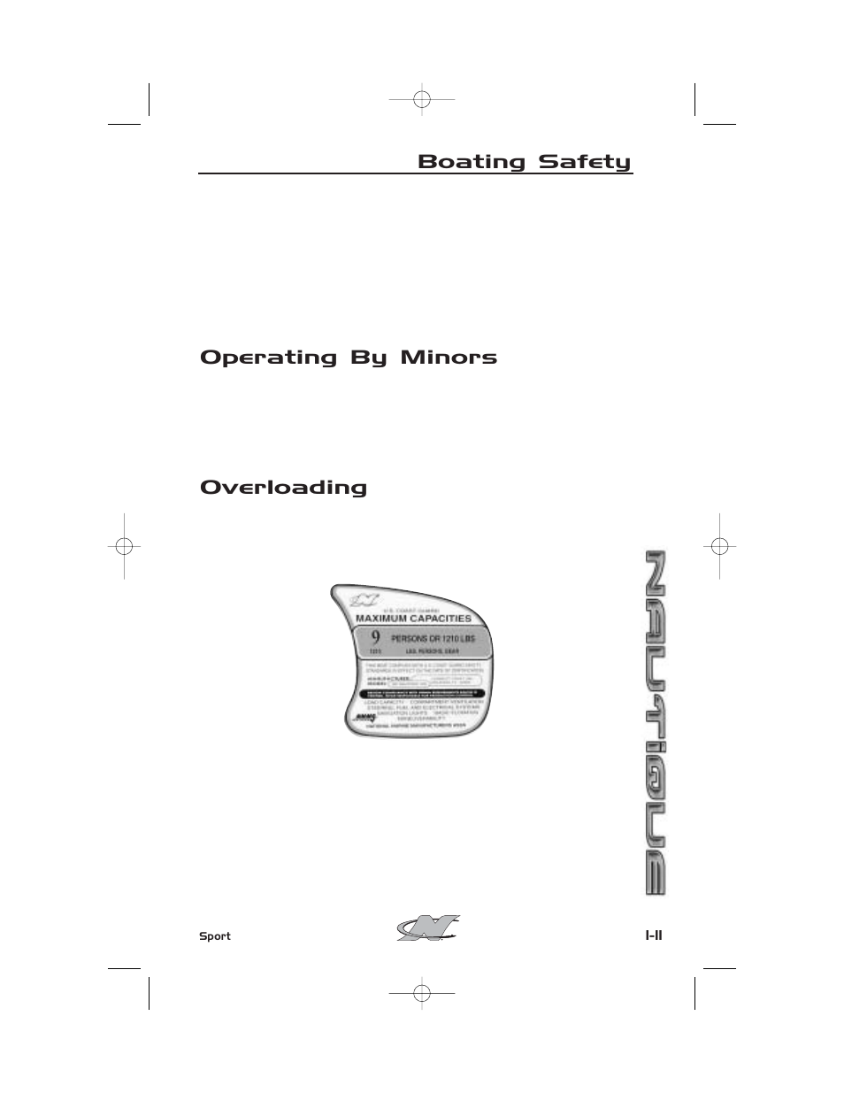 Operating by minors, Overloading, Boating safety | Nautique SPORT NAUTIQUE 216 User Manual | Page 22 / 188